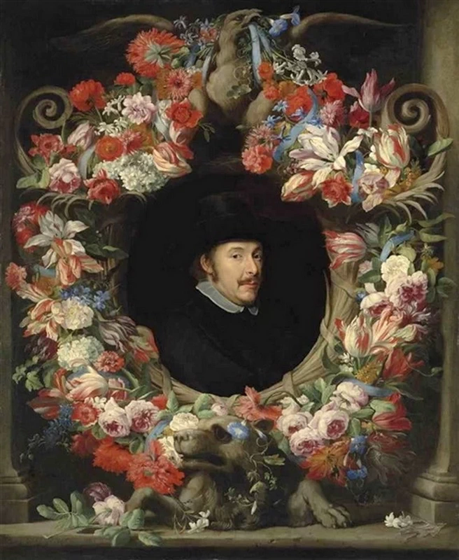 Ritratto di uomo con ghirlanda